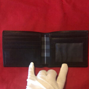 Burberry Check Bi-fold Wallet, Black/Charcoal Check - NWOT